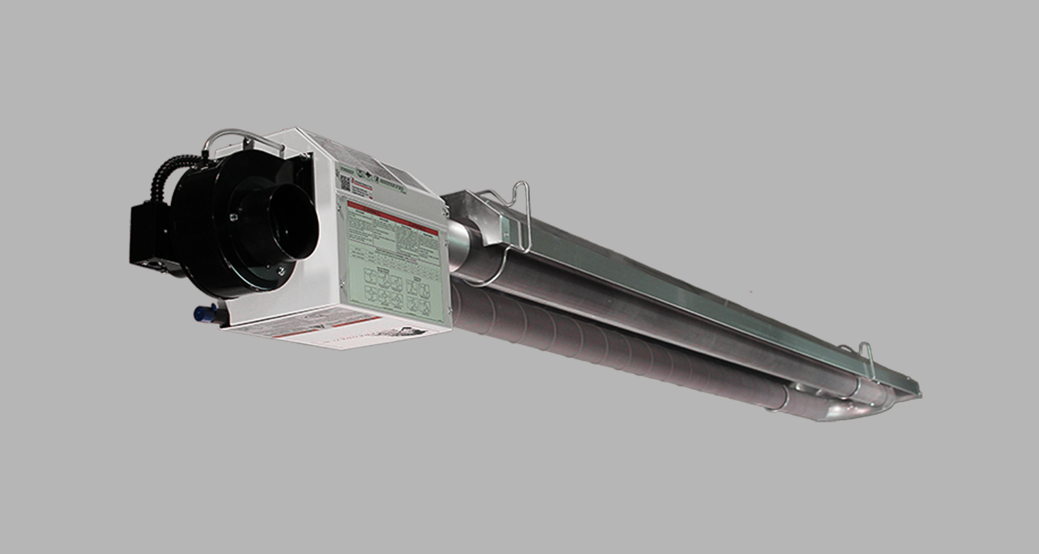 هیترهای تابشی یا گرماتاب نصب شده در سقف یک سالن