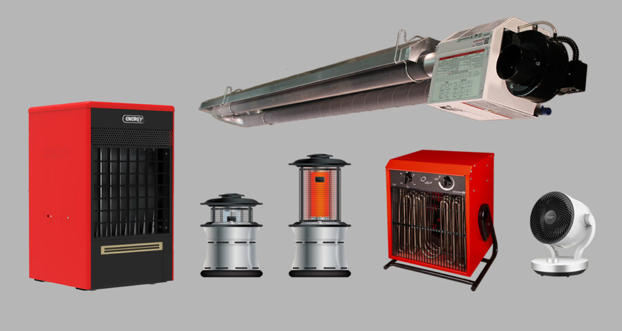 یک هیتر صنعتی ایستاده در یک کارگاه